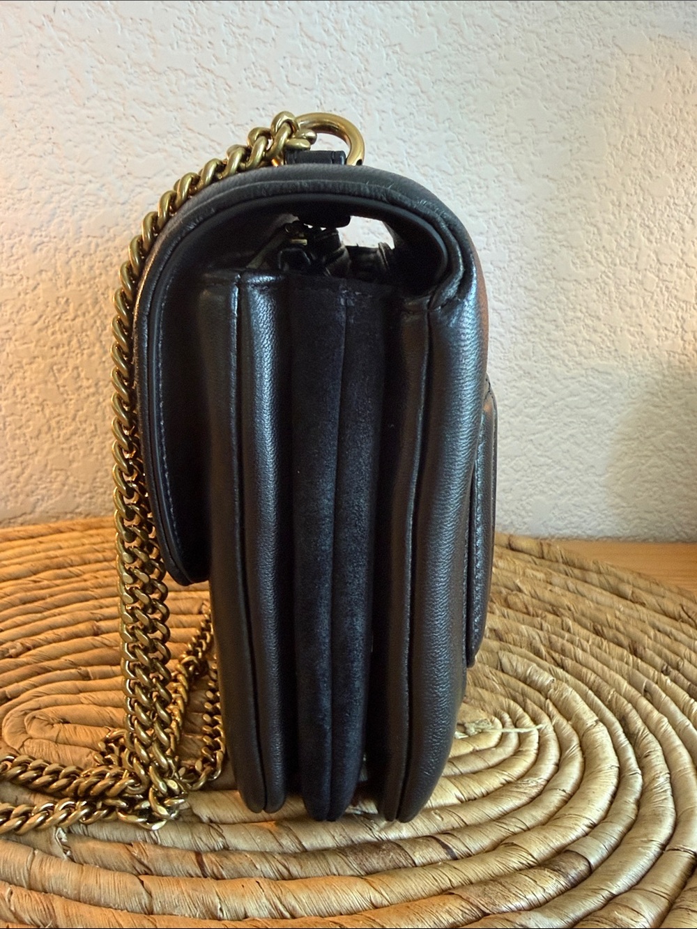 Tory Burch Black Quilted Leather Crossbody with Gold Logo - Picture 4 of 8